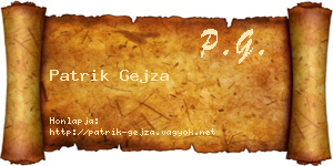 Patrik Gejza névjegykártya